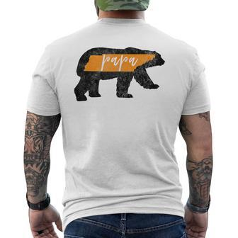 Mens Papa Bear Tennessee State Flag Vintage Dad Men's T-shirt Back Print - Seseable
