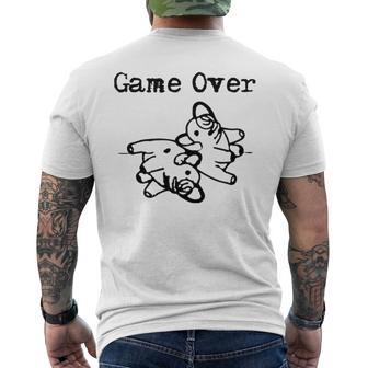 Pass The Pigs Oinker Board Game Men's Back Print T-shirt | Mazezy