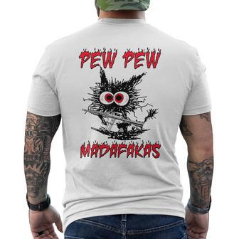 Pew Pew Madafakas Black Cat Ar 15 Men's T-shirt Back Print - Seseable