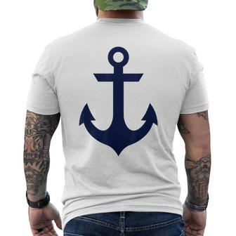 Preppy Nautical Anchor For Sailors Boaters & Yachting Men's T-shirt Back Print - Seseable