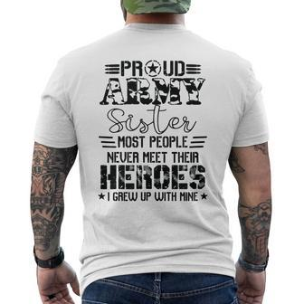 Proud Army Sister T Military Sister Protects Me Mens Back Print T-shirt | Mazezy