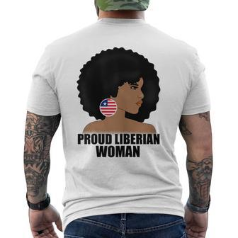 Proud Liberian Woman Mothers Liberia Flag Men's Back Print T-shirt | Mazezy CA