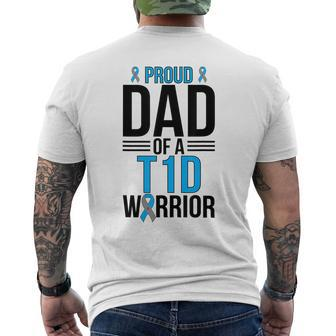 Proud T1d Diabetes Warrior Dad Type 1 Diabetes Fighter Dad Gift For Mens Men's Crewneck Short Sleeve Back Print T-shirt