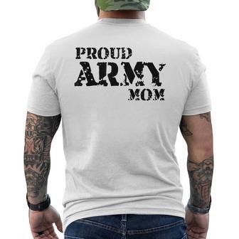 Proud Us Army Mom American Military Family Mother Gift Mens Back Print T-shirt | Mazezy