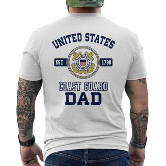 Mens Proud Us Coast Guard Dad Military Pride T Men's T-shirt Back Print - Seseable
