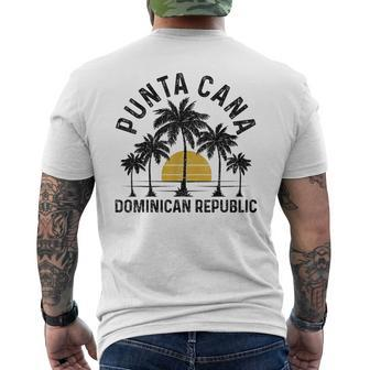 Punta Cana Dominican Republic Beach Sunset Surf Vintage Men's Back Print T-shirt | Mazezy