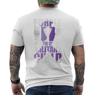 Purple Up Military Child Kids Ribbon Purple Vintage Gifts Mens Back Print T-shirt | Mazezy