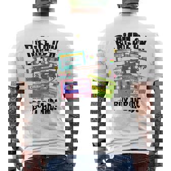 Raised On 90S Boy Bands Cassette Tape Retro Men's T-shirt Back Print - Thegiftio