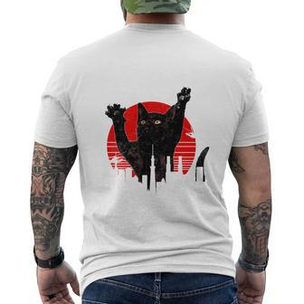 Retro Catzilla Attack Men's Crewneck Short Sleeve Back Print T-shirt - Monsterry DE