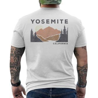 Retro Yosemite California Established 1890 National Park Men's Back Print T-shirt | Mazezy