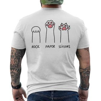 Rock Paper Scissors Cat Paws Men's T-shirt Back Print - Thegiftio UK