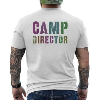 Rockin Camp Director Camping Host Chaos Coordinator Sign Mens Back Print T-shirt - Seseable