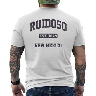 Ruidoso New Mexico Nm Vintage State Athletic Style Men's T-shirt Back Print - Seseable