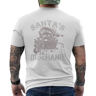 Santas Favorite Mechanic Christmas Holiday Mens Back Print T-shirt