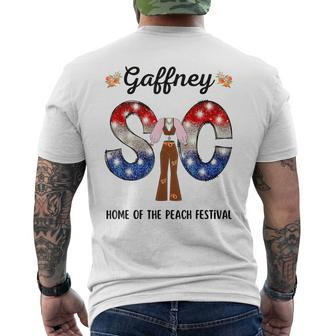 Sc Gaffney South Carolina Peach Festival Us Flag Letters P Mens Back Print T-shirt | Mazezy