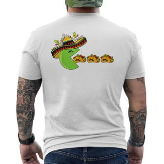 Sombrero Eating Funny Tacos With Mustaches Cinco De Mayo Mens Back Print T-shirt - Thegiftio UK