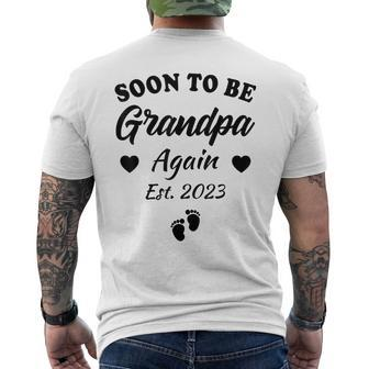 Soon To Be Grandpa Again 2023 Baby Announcement Novelty Gift For Mens Men's Crewneck Short Sleeve Back Print T-shirt