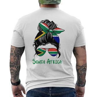South Africa Girl South African Girl South Africa Woman Flag Men's Back Print T-shirt | Mazezy