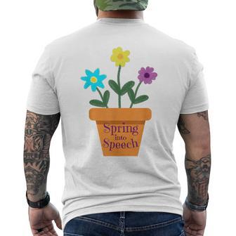 Speech Therapy Speech Language Pathology Ccc Slp Spring Men's Back Print T-shirt | Mazezy