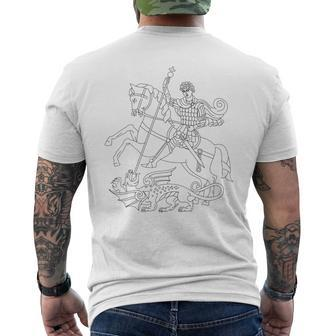 St George And The Dragon Soldier Saint Crusades Men's T-shirt Back Print - Seseable