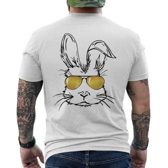 Sunglass Bunny Face Gold Happy Easter Day 2023 Men's Back Print T-shirt | Mazezy