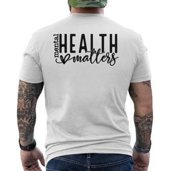 Mental Health Matters Retro Human Brain Illness Awareness Men's Back Print T-shirt | Mazezy