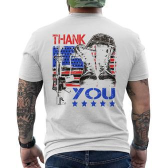 Thank You Army Soldiers Military Us Navy July Veterans Gift Mens Back Print T-shirt | Mazezy