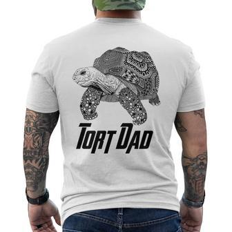 Tort Dad Sulcata African Spurred Tortoise Turtle Shell Men's Back Print T-shirt | Mazezy