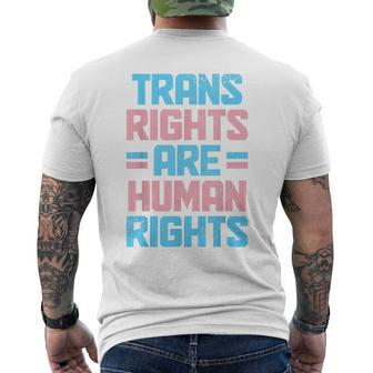 Trans Rights Are Human Rights Transgender Pride Flag Lgbtq Men's Back Print T-shirt | Mazezy