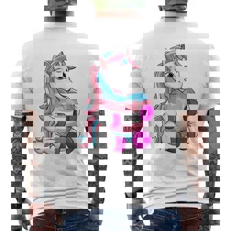 Transgender Pride Unicorn Lgbt Trans Flag Men's Back Print T-shirt | Mazezy