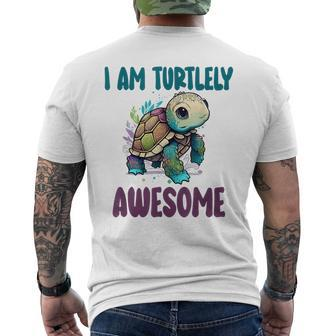 Turtlely Awesome Turtle Clothes Aquatic Animal Tortoise Mens Back Print T-shirt | Mazezy