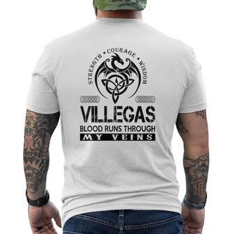 Villegas Blood Runs Through My Veins Men's T-shirt Back Print - Seseable