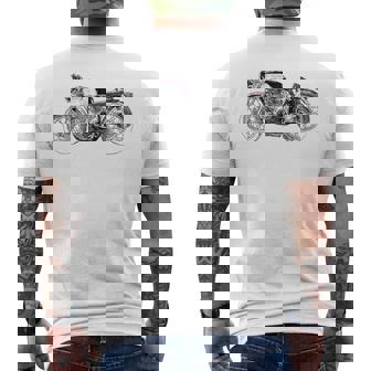 Vintage British Cafe Racer Motorcycle T Men's Back Print T-shirt | Mazezy