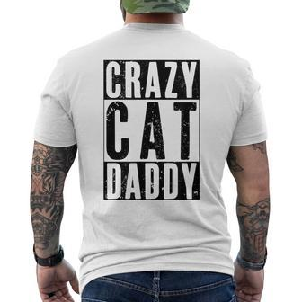 Mens Vintage Crazy Cat Daddy Best Cat Dad Ever Men's T-shirt Back Print - Seseable