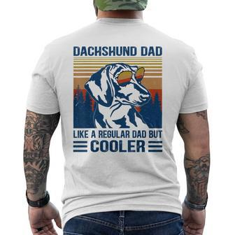 Vintage Dachshund Dad Like A Regular Dad But Cooler Men's T-shirt Back Print - Seseable