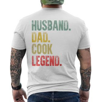 Mens Vintage Husband Dad Cook Legend Retro Men's T-shirt Back Print - Seseable