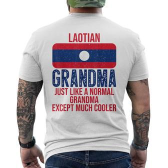 Vintage Laotian Grandma Laos Flag For Men's Back Print T-shirt | Mazezy