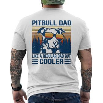Vintage Pitbull Dad Like A Regular Dad But Cooler V2 Men's T-shirt Back Print - Seseable