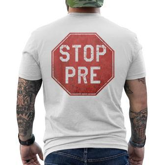 Vintage Stop Pre - Marathon Running Legend Runner Men's T-shirt Back Print - Seseable