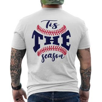 Vintage Tis The Season Baseball Is My Favorite Season Men's T-shirt Back Print - Seseable