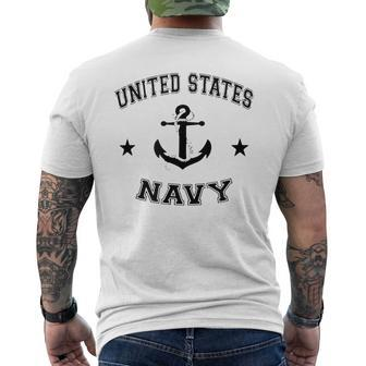 Vintage Veteran Of The United States Navy Seabee Us Military Mens Back Print T-shirt | Mazezy