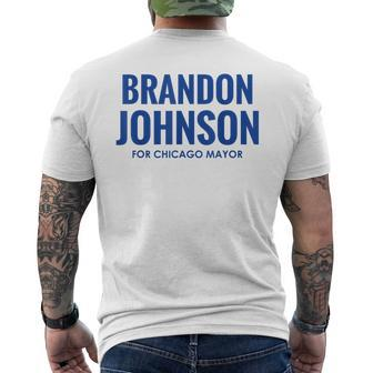 Vote Brandon Johnson For Chicago Mayor Men's Back Print T-shirt | Mazezy