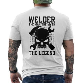 Welder Funny Gift Welder The Man The Myth The Legend Mens Back Print T-shirt - Seseable