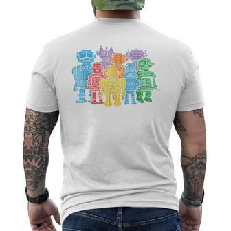 Woot Retro Robot Squad Is Go Men's Back Print T-shirt | Mazezy
