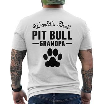 Worlds Best Pit Bull Grandpa Men's Back Print T-shirt | Mazezy