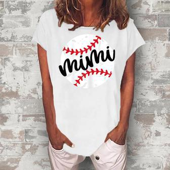 Baseball Mimi Baseball Game Day Baseball Grandma Women's Loosen T-Shirt | Mazezy