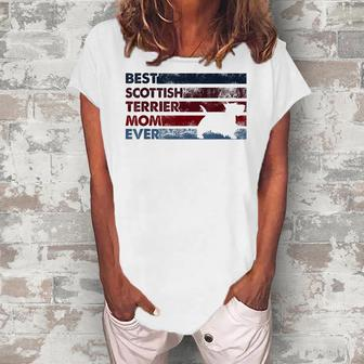 Best Dog Mom Ever Mother Scottish Terrier Women's Loosen T-shirt - Seseable