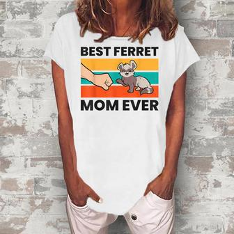Best Ferret Mom Ever Ferret Owner Mama Pet Ferrets Women's Loosen T-shirt - Seseable