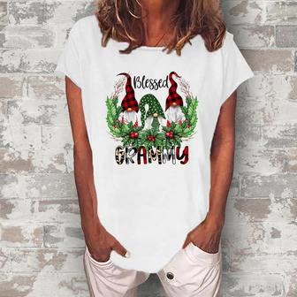 Blessed Grammy Christmas Gnome Grandma Women's Loosen T-Shirt | Mazezy