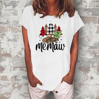 Blessed Memaw Christmas Truck Grandma Women's Loosen T-Shirt | Mazezy